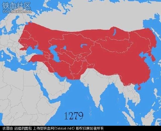 蒙古帝国到底有多大?从地图便可看出是世界上疆域最大